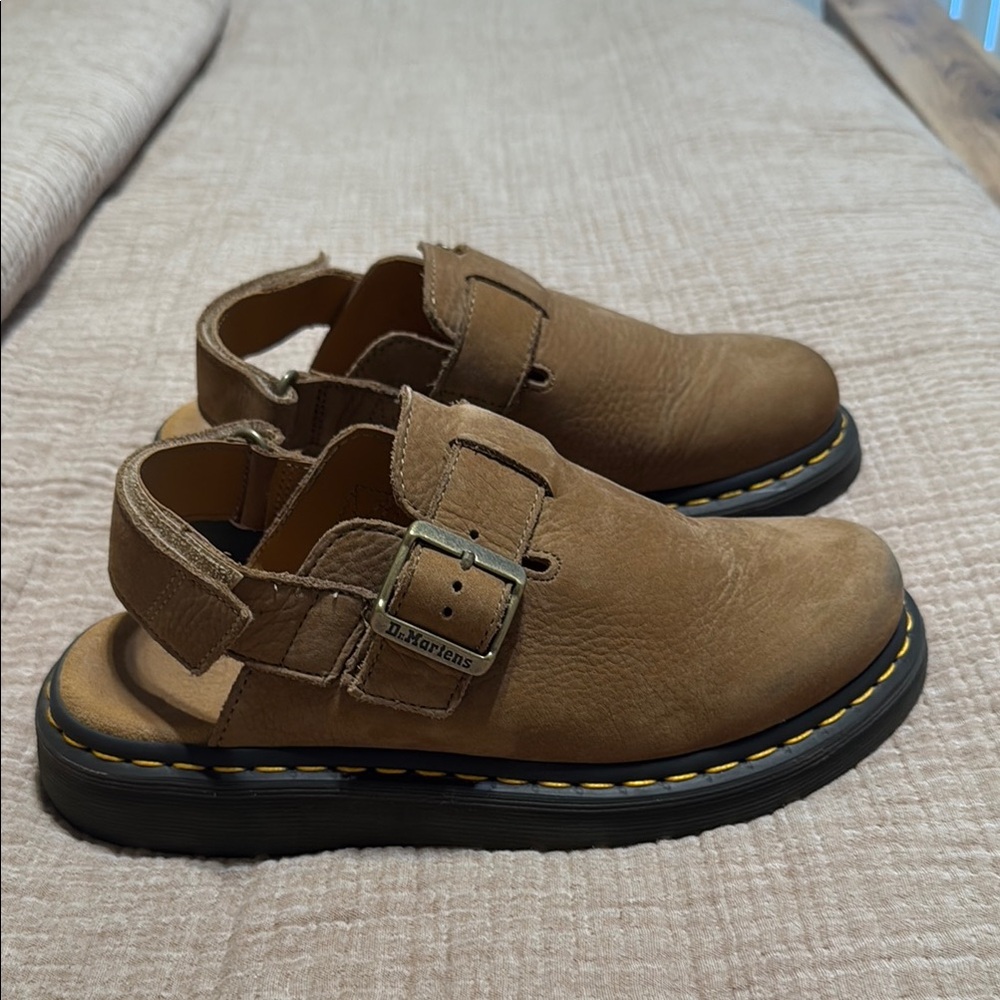 Dr. Martens Tan Leather Buckle Sandals